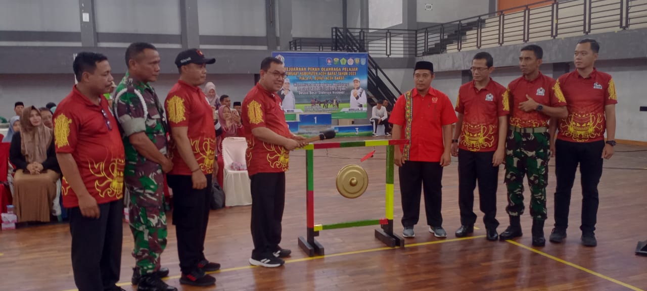 Pj. Bupati Aceh Barat Buka Kejuaraan Pekan Olahraga Pelajar Tingkat Kabupaten, Dandim 0105/Abar Turut Hadir