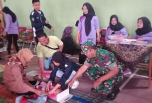 Wujud Perhatian Dan Dukungan Tumbuh Kembang Anak, Pelda Paimin Berikan Pendampingan Posyandu Serentak Di Giriharjo