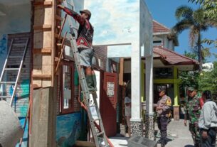 Wujudkan Keamanan Babinsa Bersama Bhabinkamtibmas Laksanakan Patroli Cek Renovasi Taman Cerdas