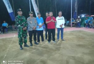 Dukung Kegiatan Olahraga, Babinsa Hadiri Turnamen Bola Volly Giri Timur Manunggal Desa Tukulrejo