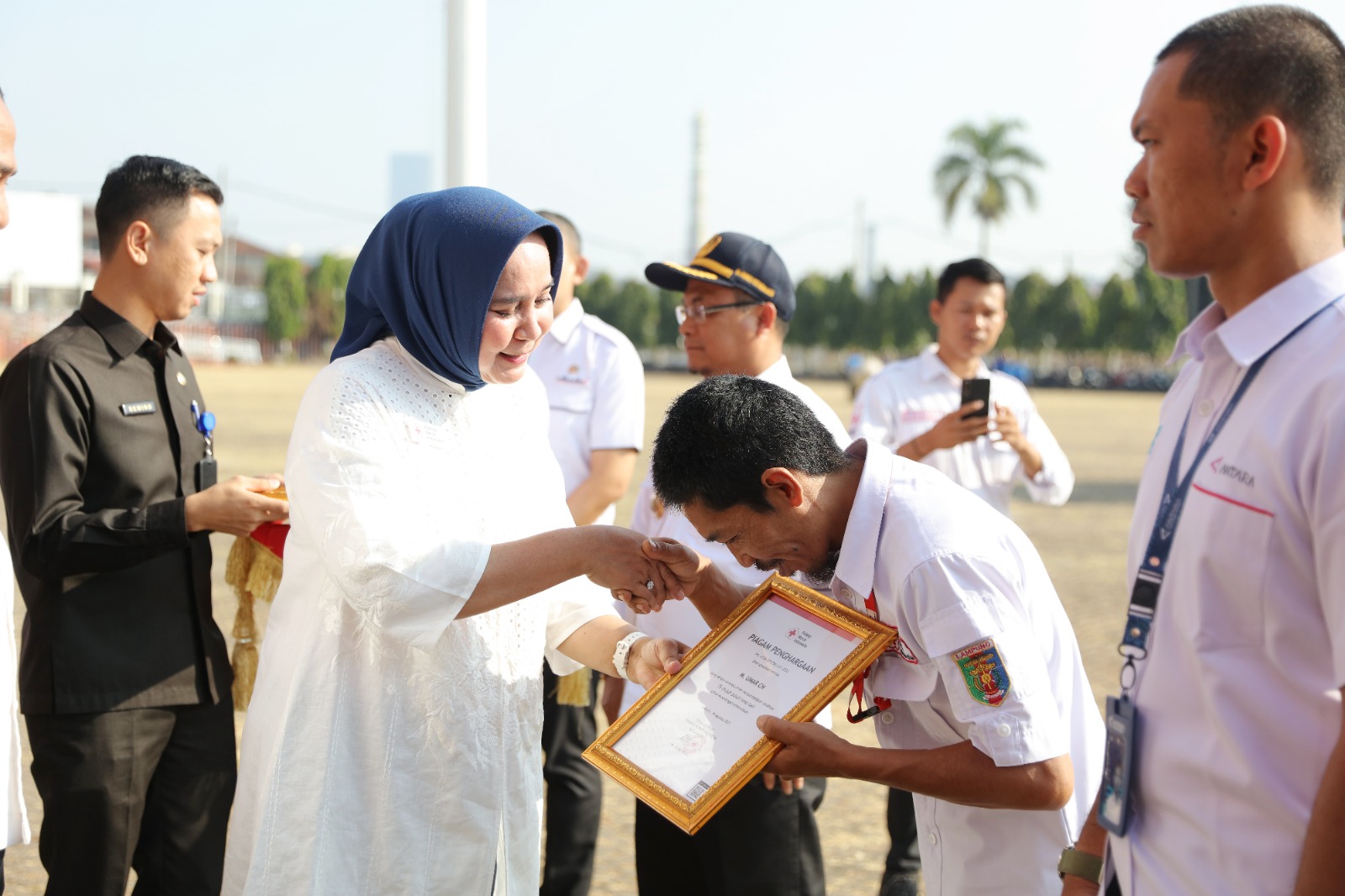 Riana Sari Arinal Tandatangani Perjanjian Kerjasama PMI dengan Dinas Pendidikan dan Kebudayaan Provinsi Lampung dalam Pengembangan Kepalangmerahan dan Kesiapsiagaan Bencana