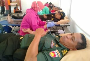Peduli Sesama, Babinsa Koramil 04/Nguntoronadi Ikut Sumbangkan Darah