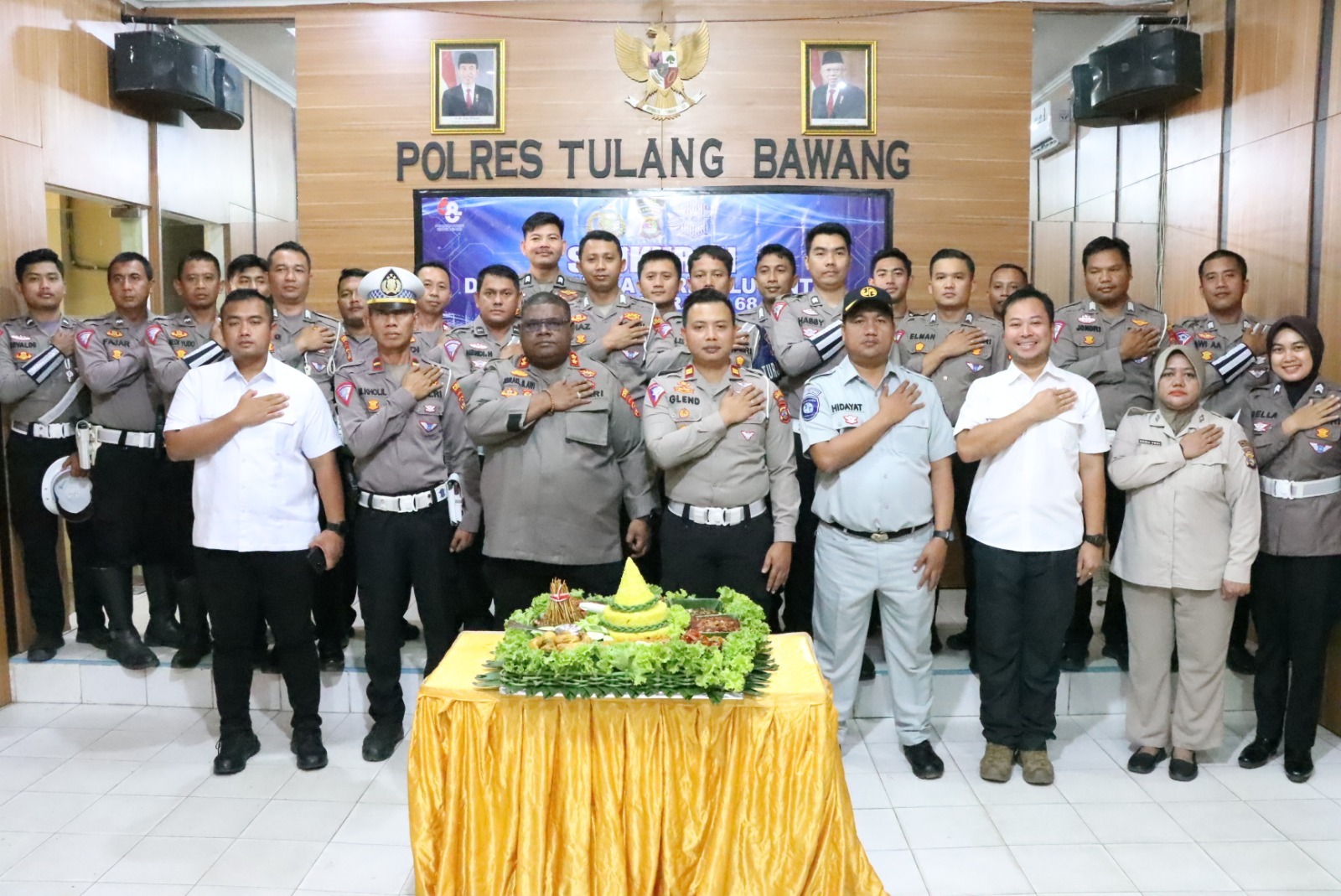 Pesan Kapolres Tulang Bawang Pada Acara Syukuran Hari Lalu Lintas Bhayangkara Ke-68 Tahun 2023