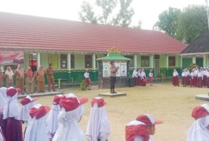 Polwan Polsek Banjar Agung Jadi Inspektur Upacara di Sekolah, Ini Materi Yang Disampaikannya