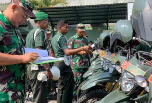 Ratusan Kendaraan Dinas Jajaran Kodim Wonogiri Beserta Pemiliknya Diperiksa Tim Dari Slogdam IV/Diponegoro