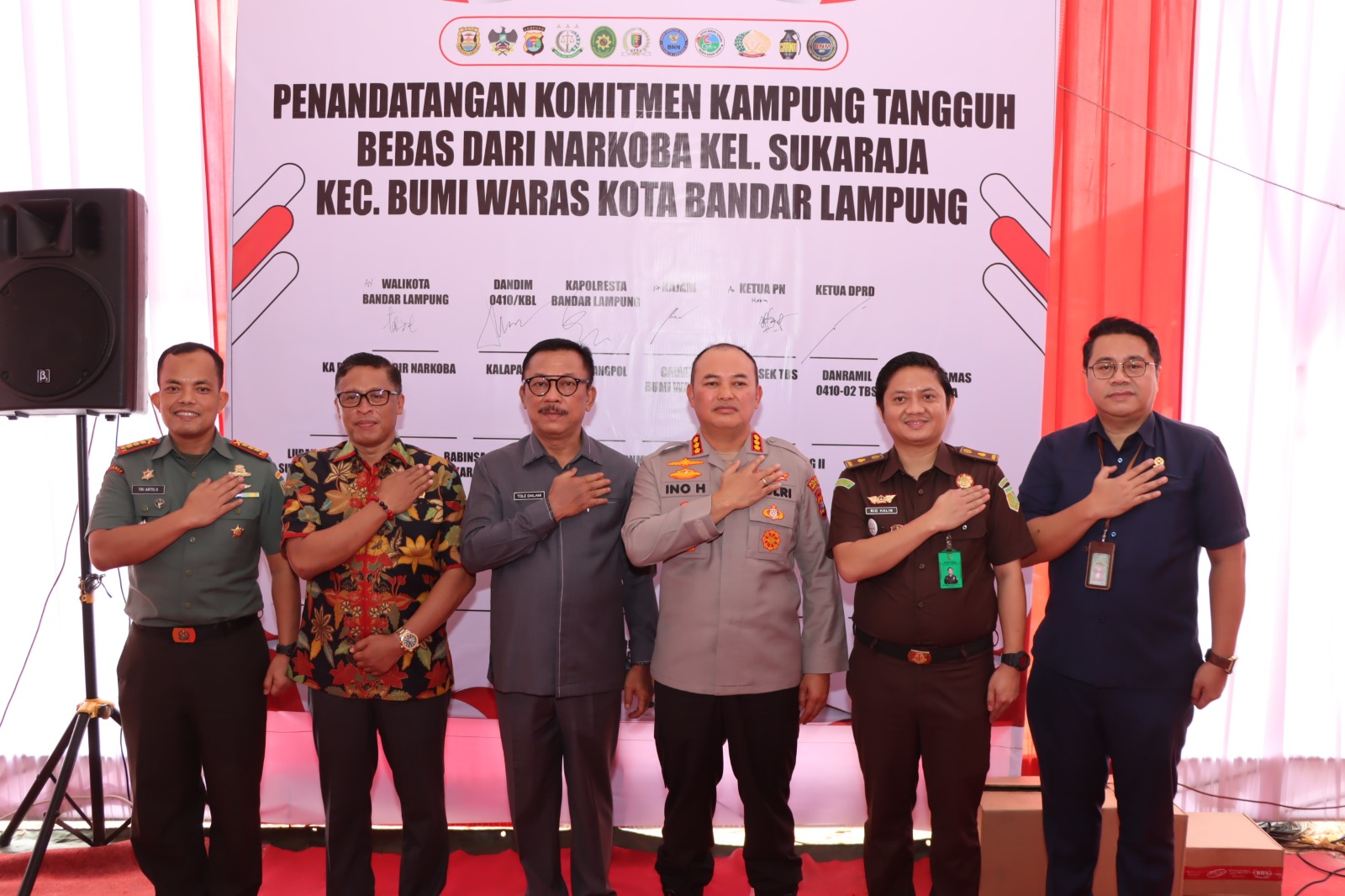 Resmikan Kampung Tangguh Bebas Dari Narkoba, Kapolresta Bandar Lampung : Kita Mulai Dari Sukaraja Untuk Bandar Lampung Yang Lebih Baik Lagi