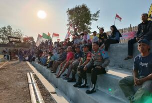 Sinergi Koramil Dan Polsek Nguntoronadi, Amankan Turnamen Sepakbola Piala Kemerdekaan IV Rajawali Sulingi