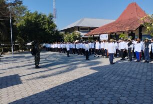 Tanamkan Jiwa Kepemimpinan, Koramil 24/Puhpelem Berikan Pembekalan LDK Siswa-Siswi SMKN 1 Puhpelem