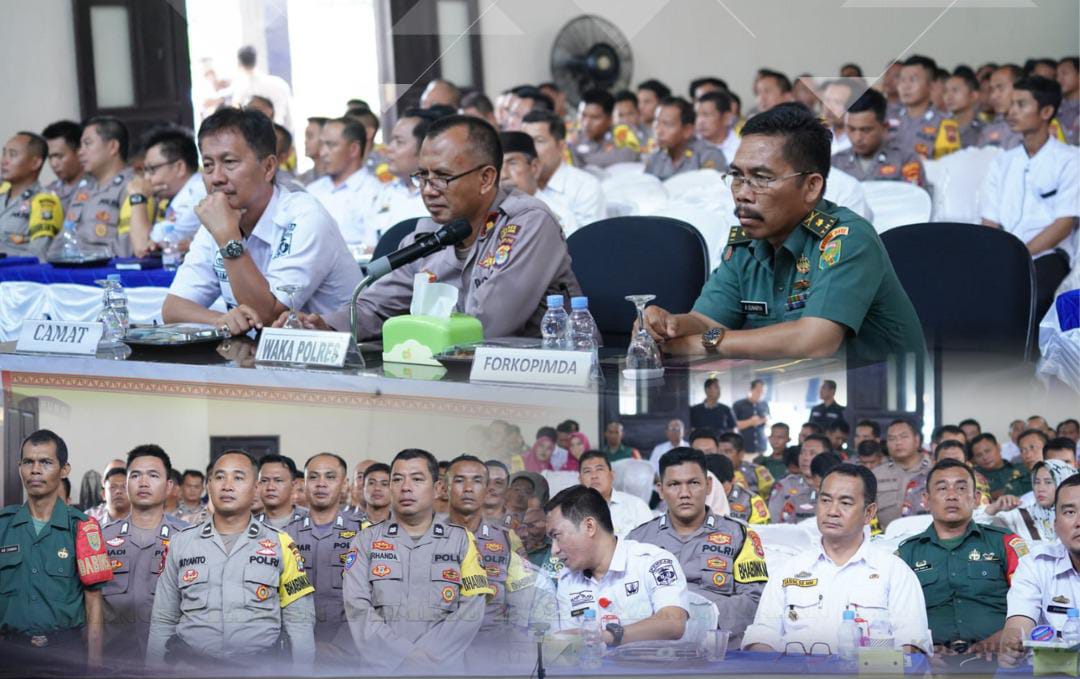 Ciptakan Pemilu 2024 Aman dan Damai, Polres Lampung Utara Ikuti Apel 6 Pilar