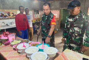 Kunjungi Lokasi TMMD, Dansatgas Sempatkan Cek Menu Makanan Anggota