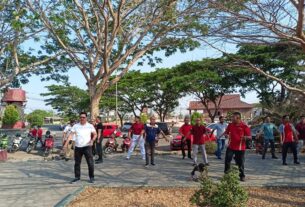 Pemkab Lampung Selatan Adakan Senam Bersama di GOR Way Handak