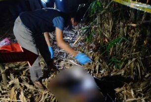 Polres Lampung Utara Evakuasi Penemuan Mayat di Desa Cahaya Mas
