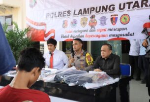 Polres Lampura berhasil ungkap 4 Kasus dengan mengamankan 5 pelaku