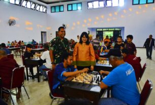 Kodim 0735/Surakarta Gelar Turnamen Catur Piala Dandim Dalam Rangka Peringatan HUT Ke-78 TNI