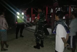 Guna Menjaga Kondusifitas Wilayah, TNI-Polri Di Giriwoyo Aktif Laksanakan Patroli Malam Hari