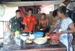 Indahnya Kebersamaan, Babinsa Kelurahan Laweyan Santap Sarapan Pagi Bersama Warga