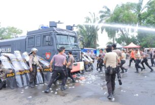 Polres Lampung Utara Gelar Latihan Peningkatan Kemampuan Dalmas Terpadu Rayonisasi 3