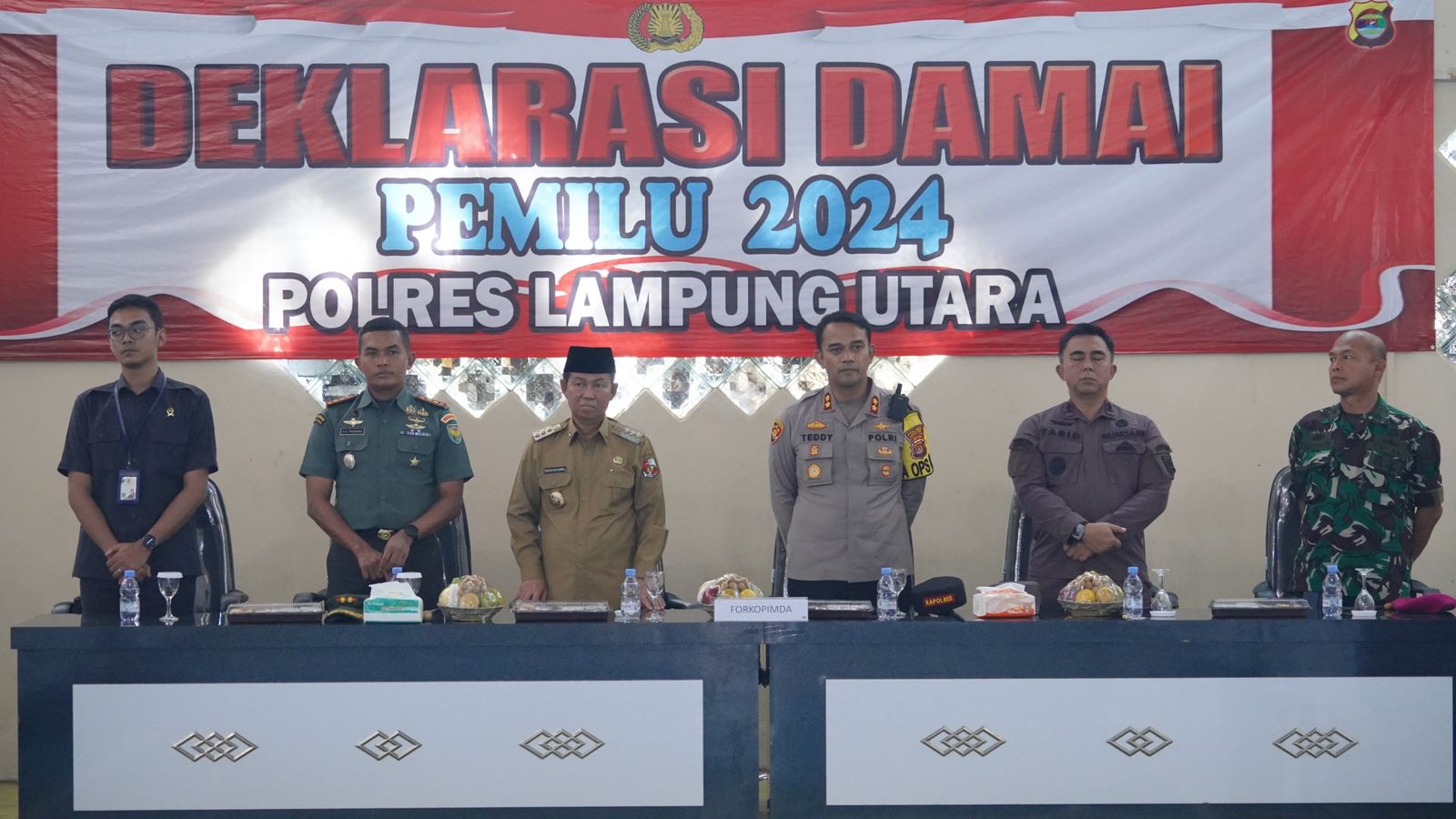 Polres Lampung Utara Gelar Deklarasi Damai Pemilu 2024