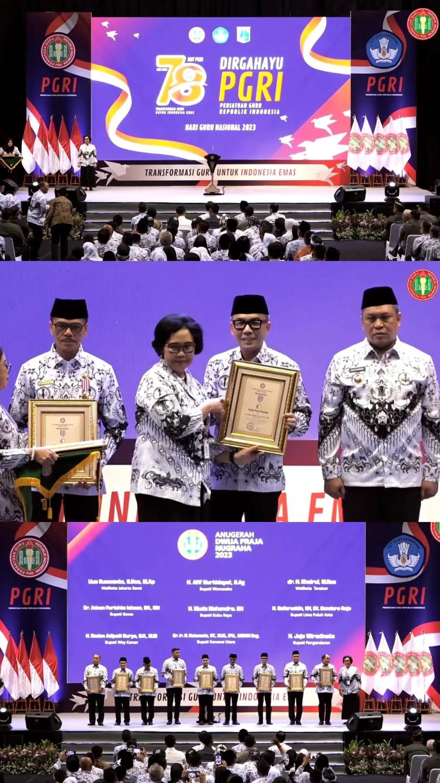 Raden Adipati Surya satu satunya Penerima Anugerah Dwija Praja Nugraha di Propinsi Lampung Sejak PGRI Berdiri 78 Tahun lalu