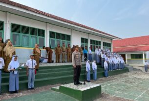 Serentak, Jadi Irup di Sekolah, Polres Lampung Utara Sampaikan Pesan Kapolda Lampung