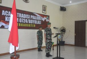 Dandim 0724/Boyolali Pimpin Korps Raport Pindah Satuan Perwira Kodim
