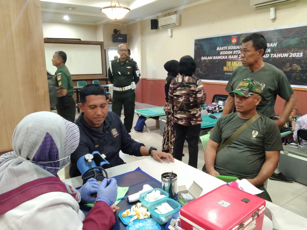 Kodim 0735/Surakarta Gelar Donor Darah Dalam Rangka Hari Juang TNI AD Ke-78 Tahun 2023