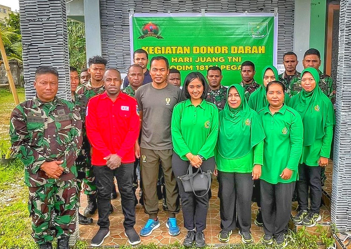Sambut Hari Juang TNI-AD Dan HUT Kodam XVIII/Kasuari Ke 7 Tahun 2023, Kodim 1812/Pegunungan Arfak Gelar Baksos Donor Darah