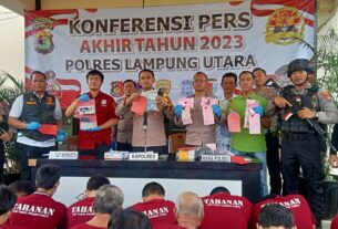 Sepanjang Tahun 2023, Polres Lampung Utara Ungkap 849 Kasus Kejahatan Gangguan Kamtibmas