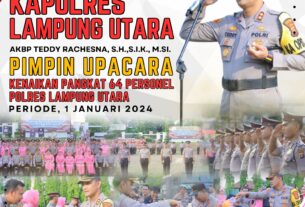 64 Personel Polres Lampung Utara Naik Pangkat