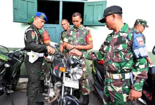 Budayakan Tertib Lalu Lintas dan tekan pelanggaran, Denpom IV/4 Surakarta Periksa Kendaraan Anggota Kodim 0726/Sukoharjo