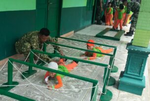 Kenalkan Anak Didiknya Kepada TNI, TK Ibnu Sina Jatisrono Kunjungi Makoramil