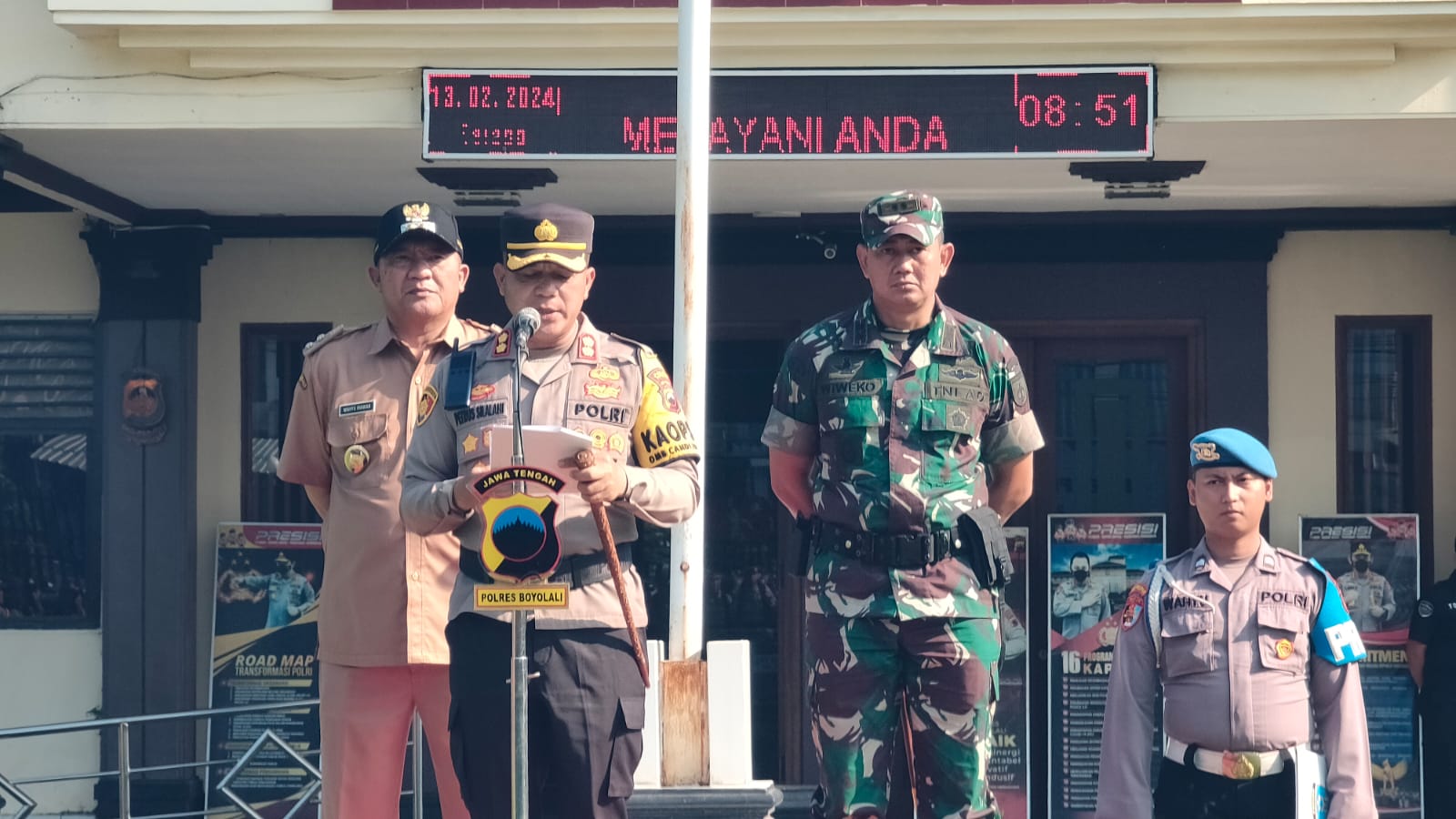Forkopimda Boyolali Turut Hadiri Apel Pergeseran Pasukan Pam Pemilu