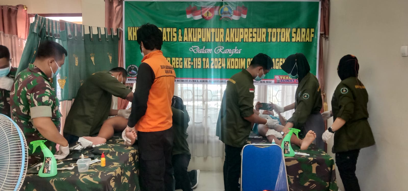 Hari Pertama Dibuka Satgas TMMD Ke-119 Ada Khitan Gratis dan Akupuntur Bersama Kodim 0725/Sragen