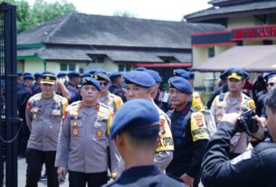 Kapolres Lampung Utara Dampingi Kapolda Lampung Kunjungi Batalyon C Pelopor Sat Brimob