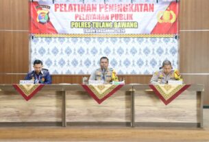 Kapolres Tulang Bawang Motivasi Personelnya Pada Pelatihan Peningkatan Yanlik