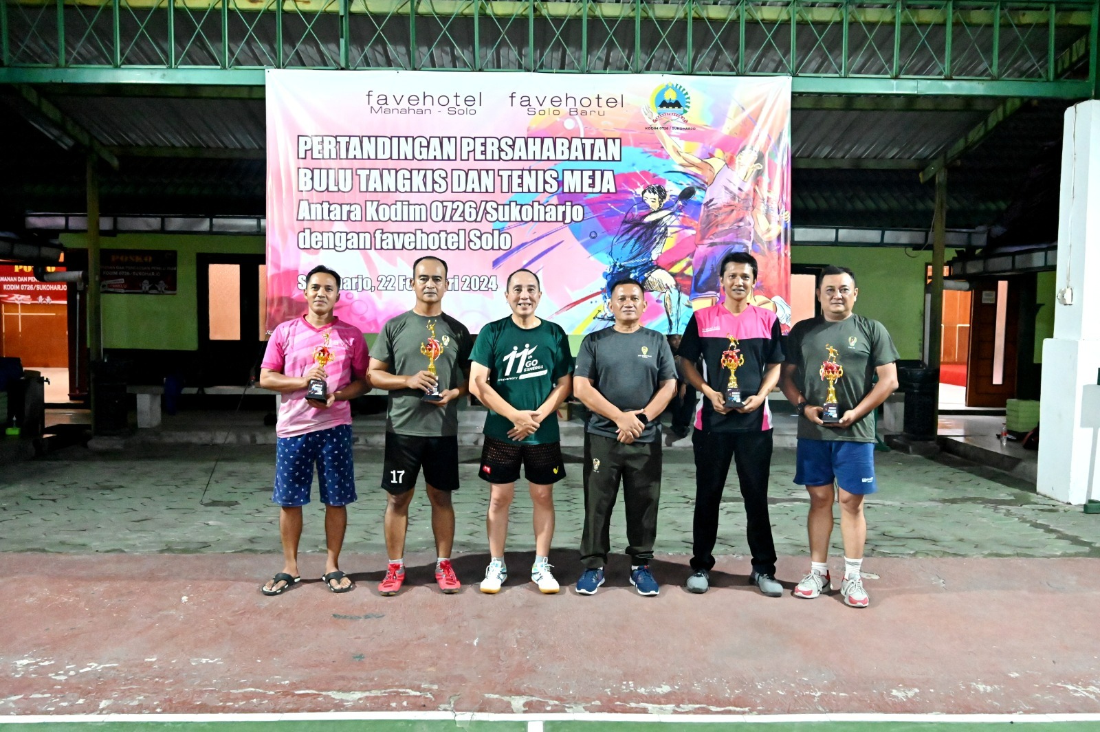 Olah Raga Bersama, Kodim 0726/Sukoharjo dan Fave Hotel, Pertandingan Persahabatan Tenis Meja