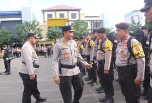 Polresta Bandar Lampung Gelar Apel Pergeseran Pasukan Pengamanan TPS