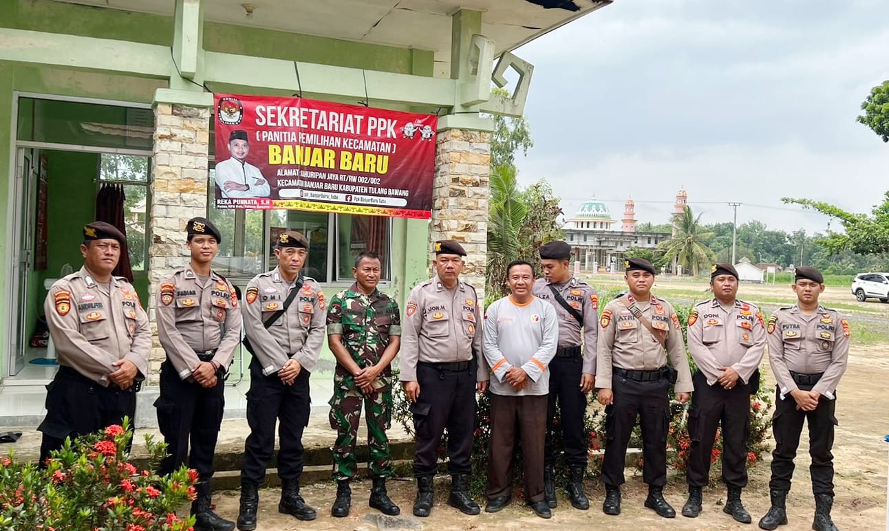 Samapta Polres Tulang Bawang Masif Menggelar Patroli Dialogis ke PPK dan Kantor Penyelenggara Pemilu