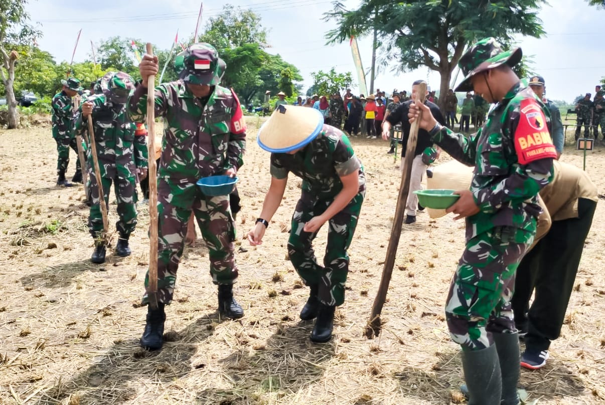 Gelar Pembinaan Ketahanan Pangan Terpadu, Kodim Bojonegoro Tanam Perdana Jagung