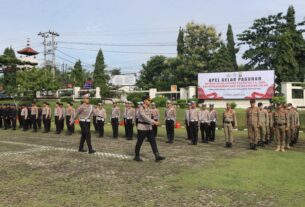 Jelang Operasi Keselamatan Krakatau Tahun 2024, Polres Lampung Utara Melaksanakan Apel Gelar Pasukan