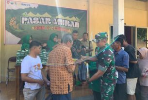 Mencukupi Kebutuhan Warga, Kodim 0728/Wonogiri Gelar Pasar Murah