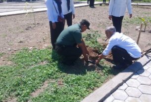 Peduli Lingkungan, Babinsa Lakukan Penanaman Pohon Bersama Perangkat Desa