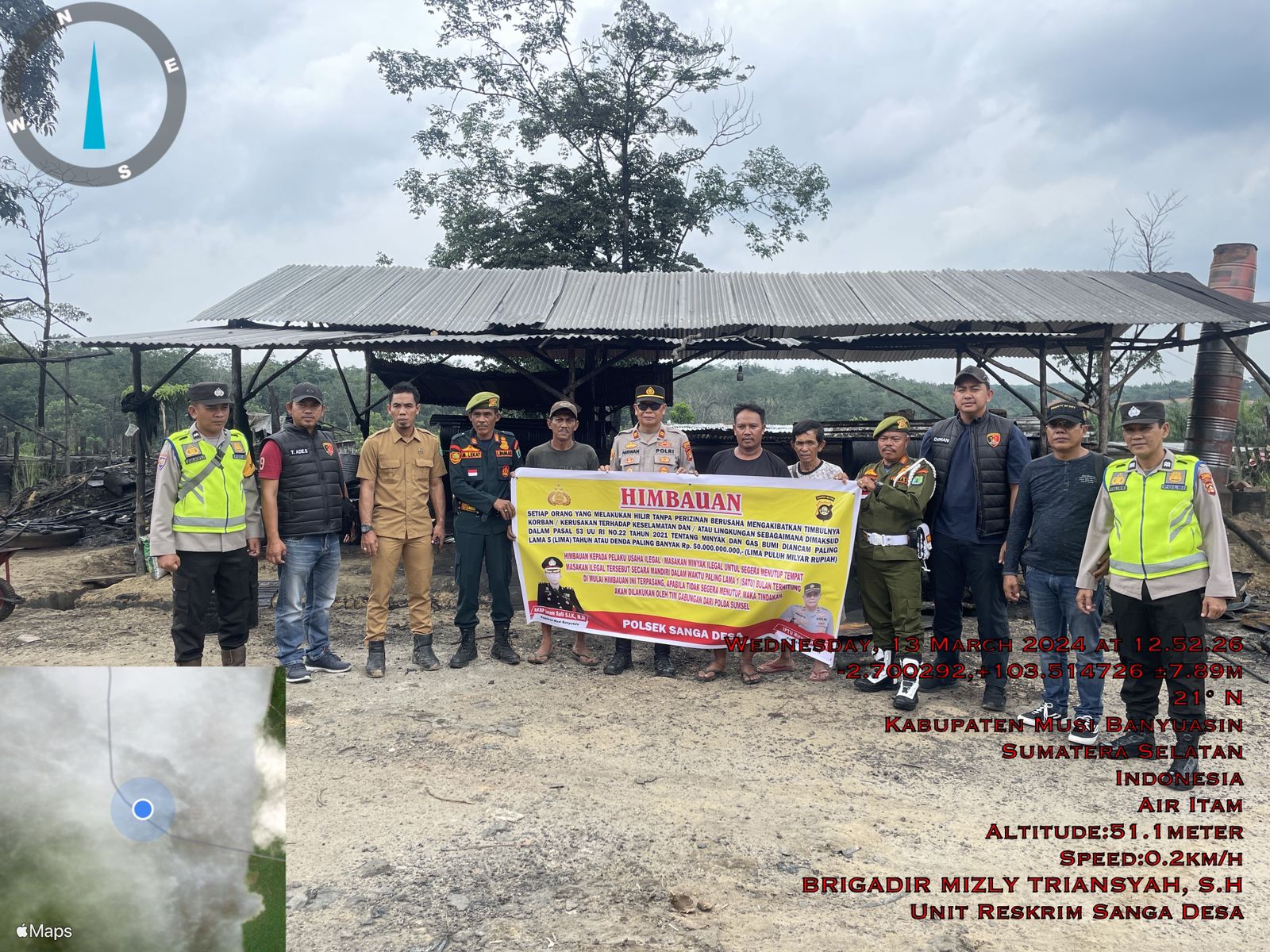 Polsek Sanga Desa Datangi tempat masaan minyak Tradisional di wilayah Desa Keban