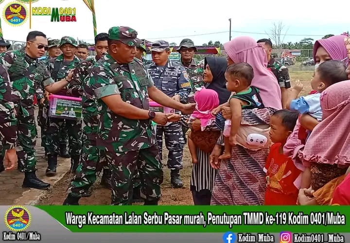 Warga Kecamatan Lalan serbu Pasar murah, Penutupan TMMD ke-119 Kodim 0401/Muba