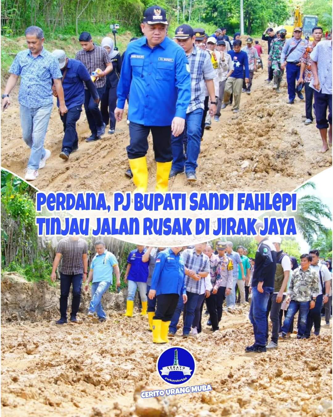 Pj Bupati Muba Meninjau Perbaikan infrastruktur Jalan