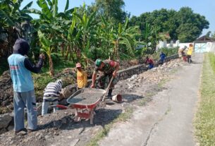 Optimalkan Pengairan Sawah Babinsa Kerja Bakti Bangun Talud Irigasi