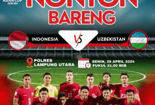 Polres Lampung Utara Gelar Nobar Semifinal Piala Asia U23 Indonesia vs Uzbekistan