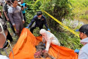 Polres Tulang Bawang Evakuasi dan Olah TKP Penemuan Mayat Berjenis Kelamin Perempuan