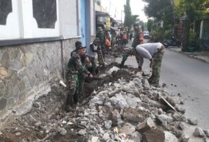 Semangat Gotong Royong Terus Digelorakan Koramil 04/Jebres Dalam KBD Tahap I Tahun 2024