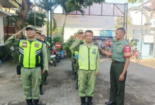 Wujudkan Linmas Yang Tangguh, Tanggon, Dan Trenginas Babinsa Sumber Berikan Pelatihan PBB